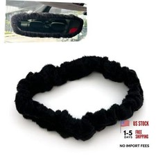 Car Rearview Mirror Cover - Plush Elastic Rear View Protector - Soft 1 PC Black