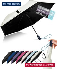 Windproof Travel Umbrella for Rain - 43" Compact Folding Umbrella, Reinforced St