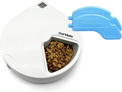 C500 Automatic 5 Bowl Digital Timer-Controlled Pet Feeder - for Cats and Small D