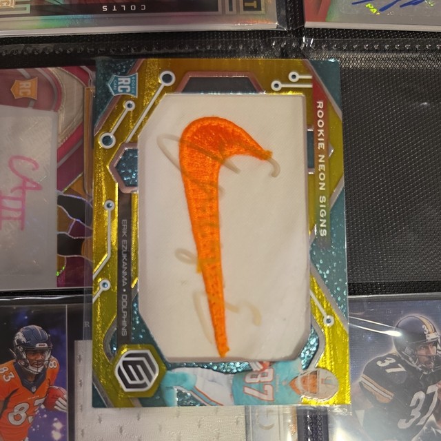 2022 Panini Elements Erik Ezukanma Rookie Neon Signs Auto /2 Nike Swoosh Patch