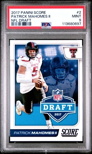 2017 Panini Score Nfl Draft Patrick Mahomes Ii #2 Nfl Draft PSA 9 RC CHIEFS