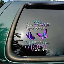 Car Sticker Memorial Butterfly Sticker Decoration, A Big Piece of My Heart Li...