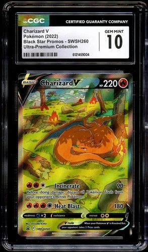 CGC 10 GEM MINT Charizard V SWSH260 ALTERNATE ART PROMO Pokemon Card 004