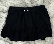 Cat  Jack Girls Black Ruffle Skort L 10/12 Elastic Waist Cotton Blend