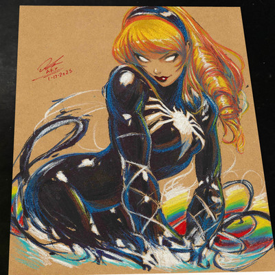 Gwen Stacy x Venom Art Print Signed 8.5x11 | Art by Keyeske