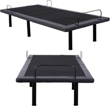 Adjustable Electric Bed Frame with Massager,Anti-Snore,USB Ports LED Nightlight