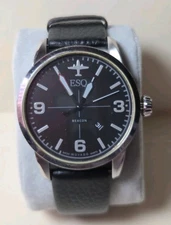 ESQ Movado Beacon Men's Watch Swiss Quartz Movement Leather Band ES.02.1.14.5615