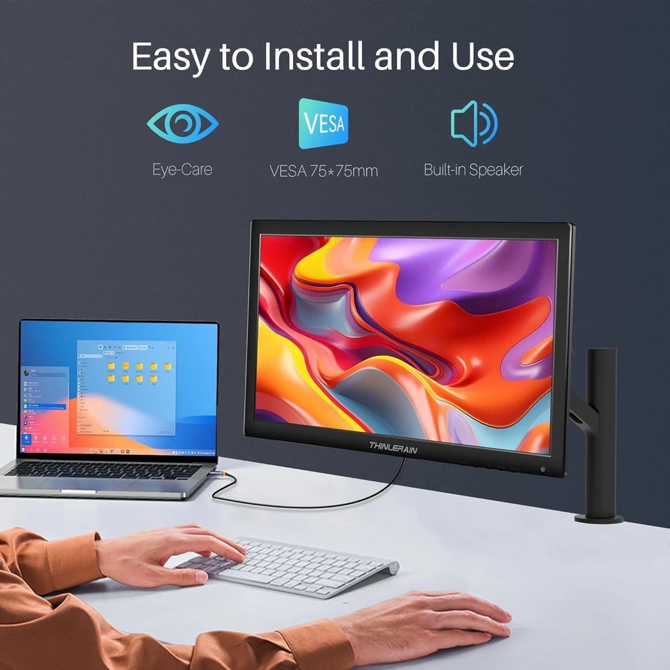 17 Inch PC Monitor 1600x900 LED Display Computer Monitor with VGA/HDMI/USB, Buil - Image 3 of 4