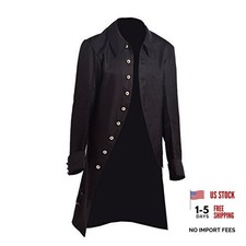 Steampunk Victorian Frock Coat Colonial Men Jacket XX-Large Black