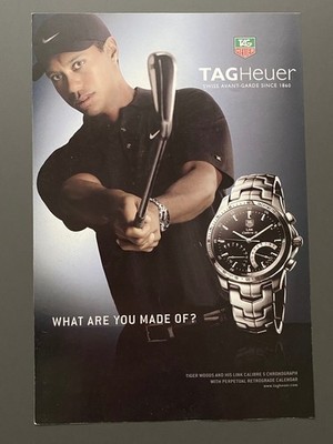 TAG Heuer Tiger Woods Link Calibre 5 Chronograph 2008 Vintage Ad Werbung Reklame