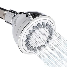 3-Function Massage Shower Head Chrome Fixed Showerhead Easy Clean 3" Face