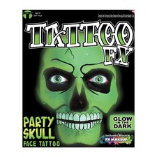 Glow in the Dark Skull Tattoo Fx Costume Accessory