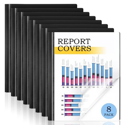 8 Pack Report Covers, Report Covers with 3-Prong Fasteners, Presentation Folder