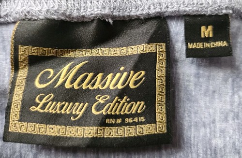Massive Luxury Edition Size M Blue Pullover Velour Luxury Streetwear Shirt NWT - Picture 8 of 8