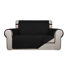 PureFit Reversible Quilted Sofa Cover, Water Resistant Medium, Black/Black