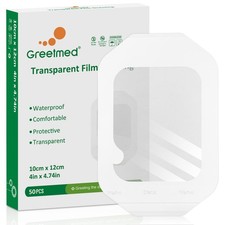 Transparent Film Dressing 50 Packs 4'' x 4.75'' Waterproof 4" x 4.75" 50pcs