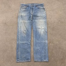 VTG 90s USA Made Levi's 501 Straight Jeans Mens tag 38x36 fit 34x34 Blue Denim