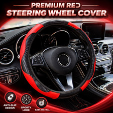 15" Universal Car Steering Wheel Cover Anti Slip PU Leather Comfortable UK