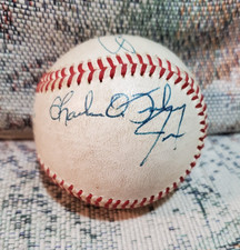 1972 Oakland A's Signed Baseball Charlie Finley Hunter Williams WS Champs + Book