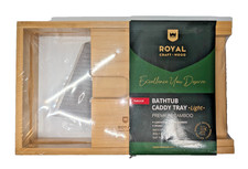 Royal Craft Wood Bamboo Bathtub Caddy Tray Light Adjustable 29" to 43" New