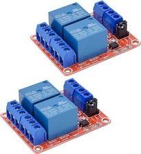 2-Pack 12V Relay Module with Manual and Automatic Operation - Easy Install