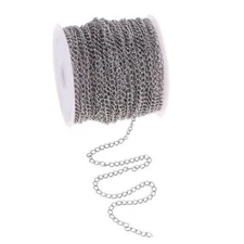 1 Roll Silver Stainless Steel Cable Chains for Crafting DIY>