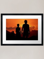 Sunset painting, Sunset Artwork, Ac Framed Wall Art Poster Canvas Print Picture