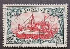 Dt. Kolonie Karolinen MiNr. 19 gestempelt mit  Fotoattest "einwandfrei" (606)