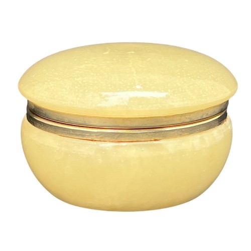 Vintage Alabaster Trinket Box with Brass Hinge | Italian Stone Jewelry Box