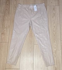 New Look Stone Beige Faux Leather Seam Front Leggings - Size 18 BNWT 
