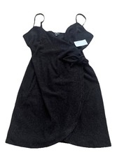 Lily Rose Dress Women’s XXL Little Black Glitter Ruched Spaghetti Straps