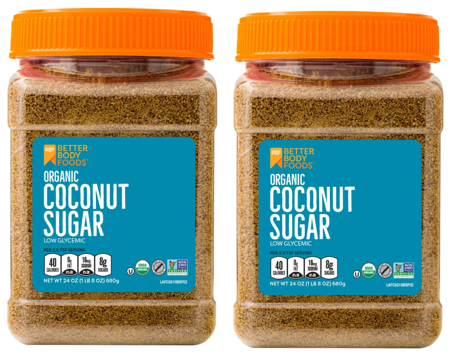 BetterBody Foods Organic Coconut Palm Sugar, 24 Oz New 2 Pack With Free Shipping