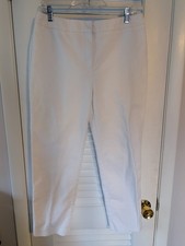 Chico's Size 1 White Ankle Pants Euc Stretch Cute