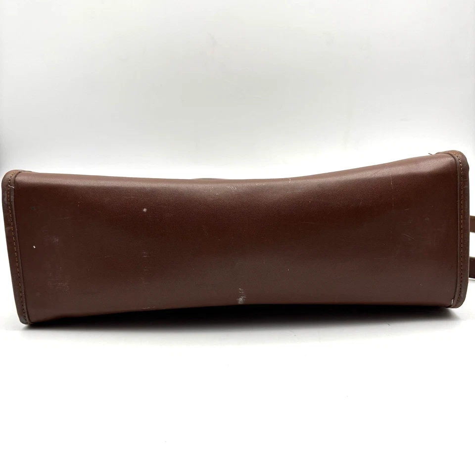 Bolso de Hombro Grande Vintage Años 90 Guess Marrón Taupe Cuero Guijarro Genuino Foto 4 de 4