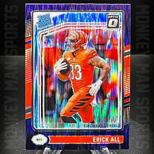 2024 Optic - Erick All Rated Rookie RC - #233 PURPLE SHOCK HOLO BENGALS MINT