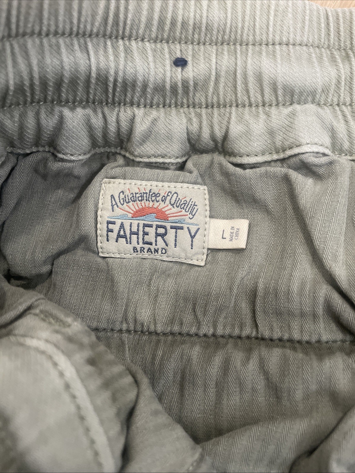 Faherty Essential Drawstring Pants Grey Relaxed C… - image 3