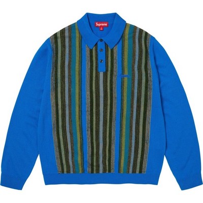 Supreme Multi Stripe Polo Sweater Blue Black Red 3colors 26SS | eBay
