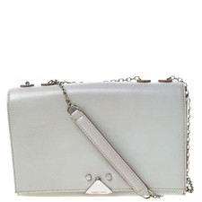 Borsa a tracolla Emporio Armani in pelle grigia con doppia catena