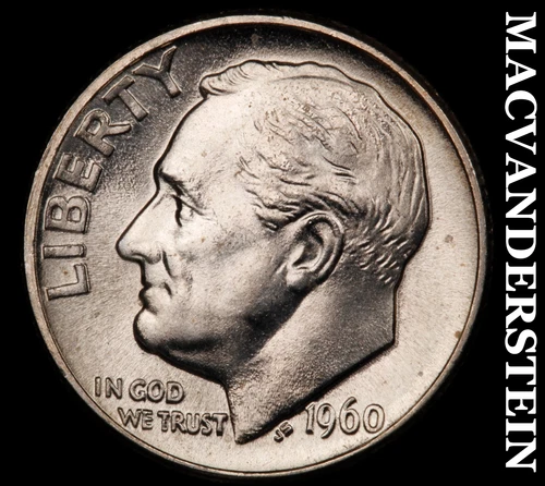 1960 Roosevelt Dime- Silver- Choice Gem Brilliant Unc Luster No Reserve #J3734