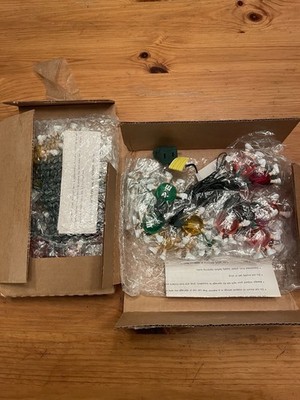 M&M Christmas Happy 20 Cover Light Strand 2 boxes total 40 lights 1993 NIB Work