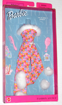 BARBIE FASHION ''AVE A.M. IN ASPEN'' OUTFIT WITH ACCES METRO MATTEL 25701 NEW 2001