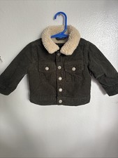 Baby Gap Green Trucker Corduroy Jacket With Serpa Lining SZ 6-12 Mths