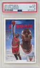 Michael Jordan 1991 Upper Deck Bulls Checklist NBA Basketball Card #75 PSA 8