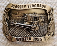 1985 LTD EDITION Belt Buckle Massey Ferguson Farm Tractor Combine 1158 Of 4000