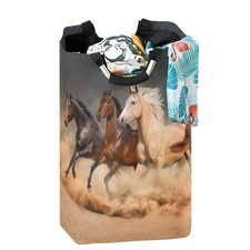 CaTaKu Animal Horse Laundry Hamper, Horse Laundry Basket Box Large Storage Co...