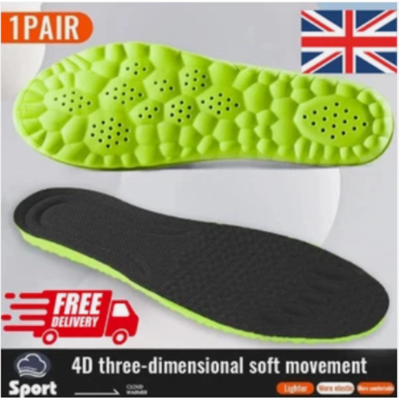 Sport Orthopedic Insoles for Feet Men Women EVA Breathable Shock Absorption Shoe
