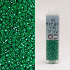 Miyuki Delica 11/0 Dyed Opaque Kelly Green DB655 7.2g Tube