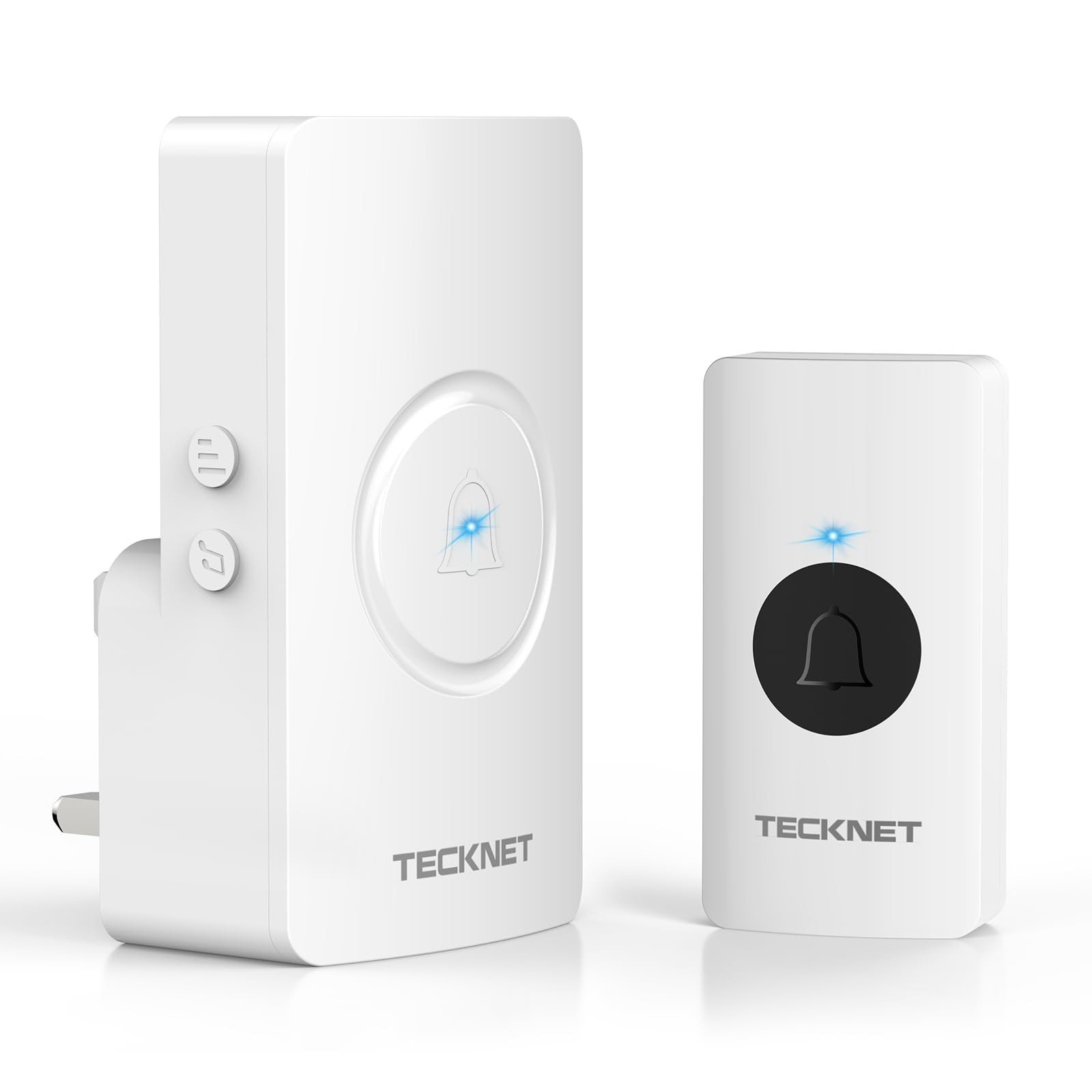 TECKNET Wireless Doorbell, Door Bells Cordless Plug in IP65 Waterproof White