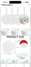75 Sublimation Ceramic Ornaments - Bulk White round Ornament Blanks 3 Boxes-25