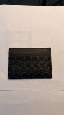 Gucci Guccisma Black Leather Card Holder Wallet, Authentic New Number 2
